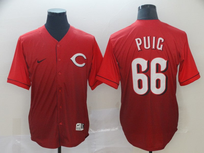 Men's Cincinnati Reds Yasiel Puig #66 Red Fashion Stitched Jersey1 baseball jersey product view 1