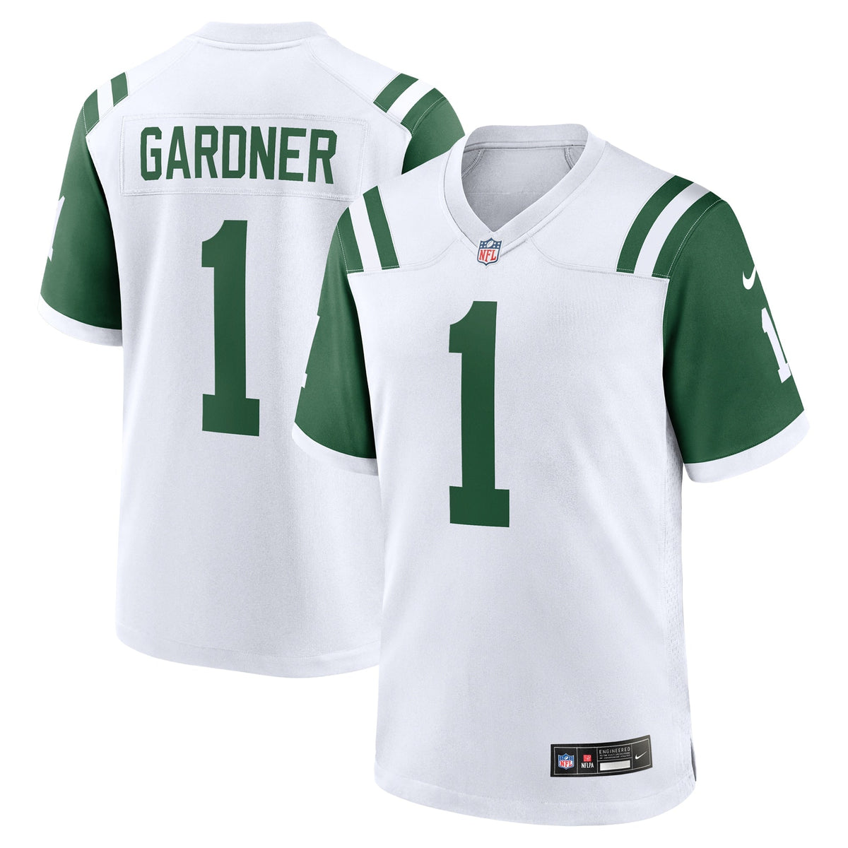 Ahmad Sauce Gardner New York Jets Nike Classic Alternate Game Jersey - White football jersey product view 1