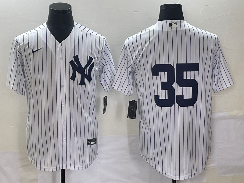 Men's New York Yankees Cody Bellinger #35 White Replica Player Name Jersey1 baseball jersey product view 1
