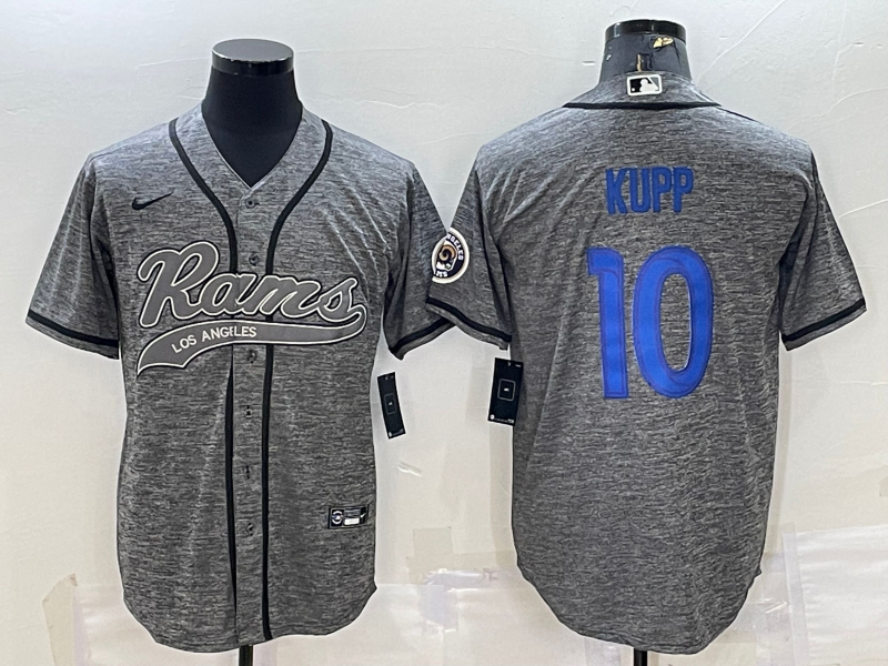 Men's Los Angeles Rams Cooper Kupp #10 Gray Game Jersey1 Joint Edition football jersey product view 1