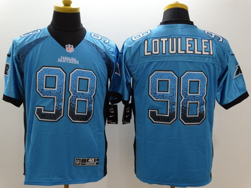 Men's Carolina Panthers Star Lotulelei #98 Blue Game Jersey1 football jersey product view 1