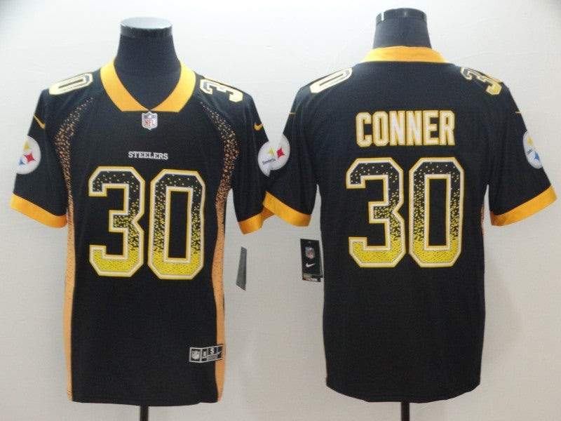 Men's Pittsburgh Steelers #30 James Conner Black Authentic Player Jersey1 football jersey product view 1