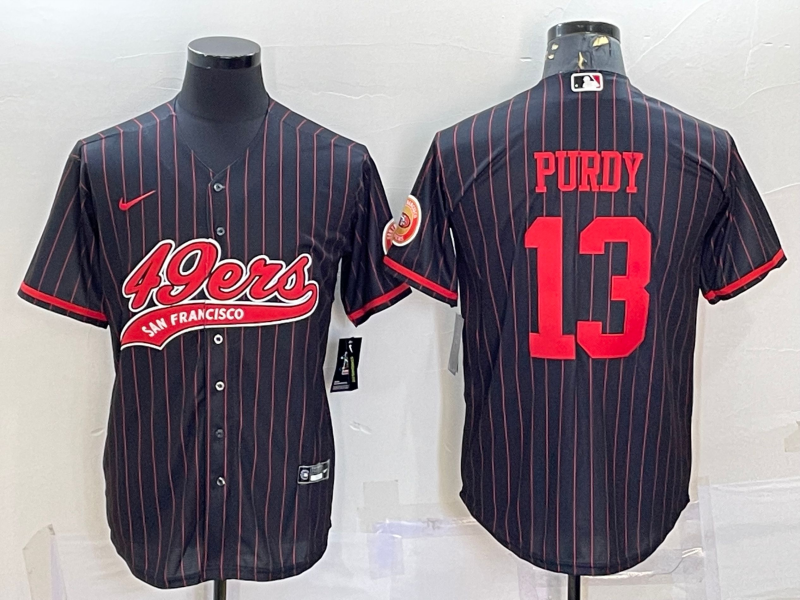 Men's San Francisco 49ers Brock Purdy #13 Black Game Player Jersey1 Joint Edition football jersey product view 1