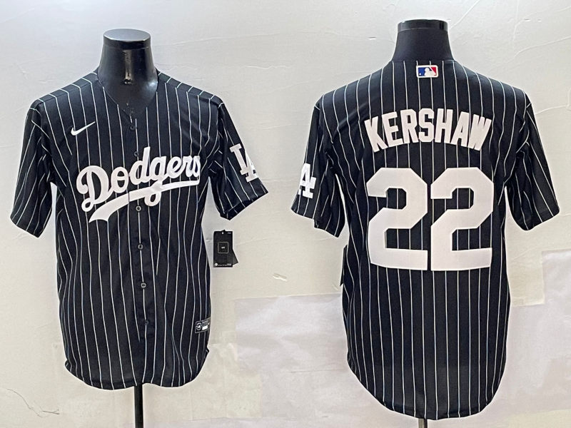 Men's Los Angeles Dodgers Clayton Kershaw #22 Black Alternate Limited Player Jersey1 baseball jersey product view 1