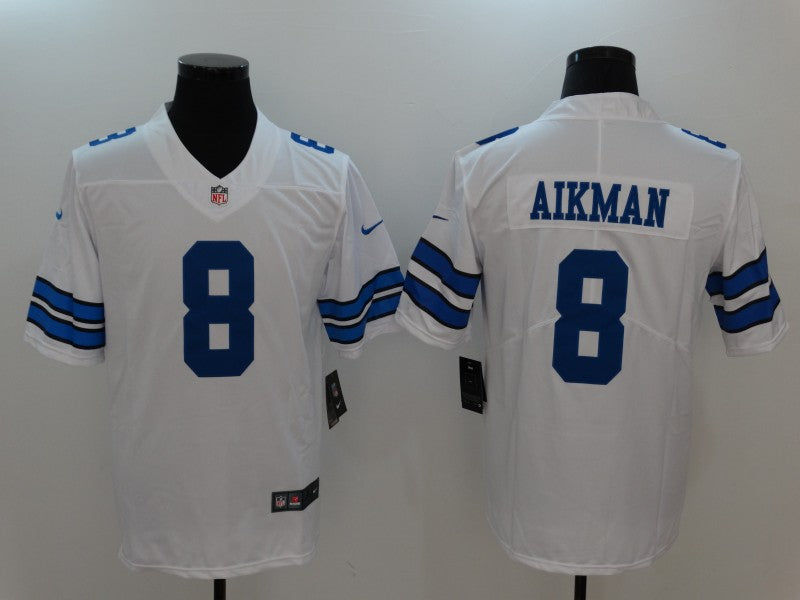 Men's Dallas Cowboys Troy Aikman #8 White Game Jersey1 football jersey product view 1