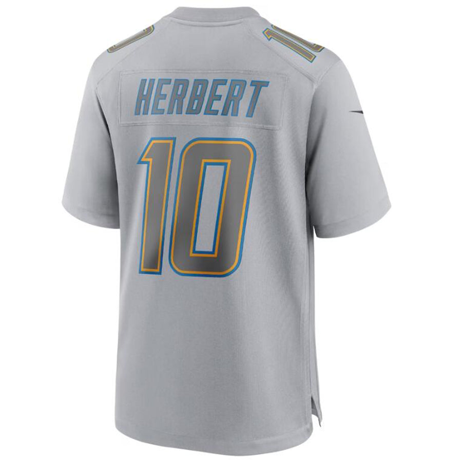 #10 Justin Herbert Player LA.Chargers Gray Game Football Jerseys football jersey product view 1