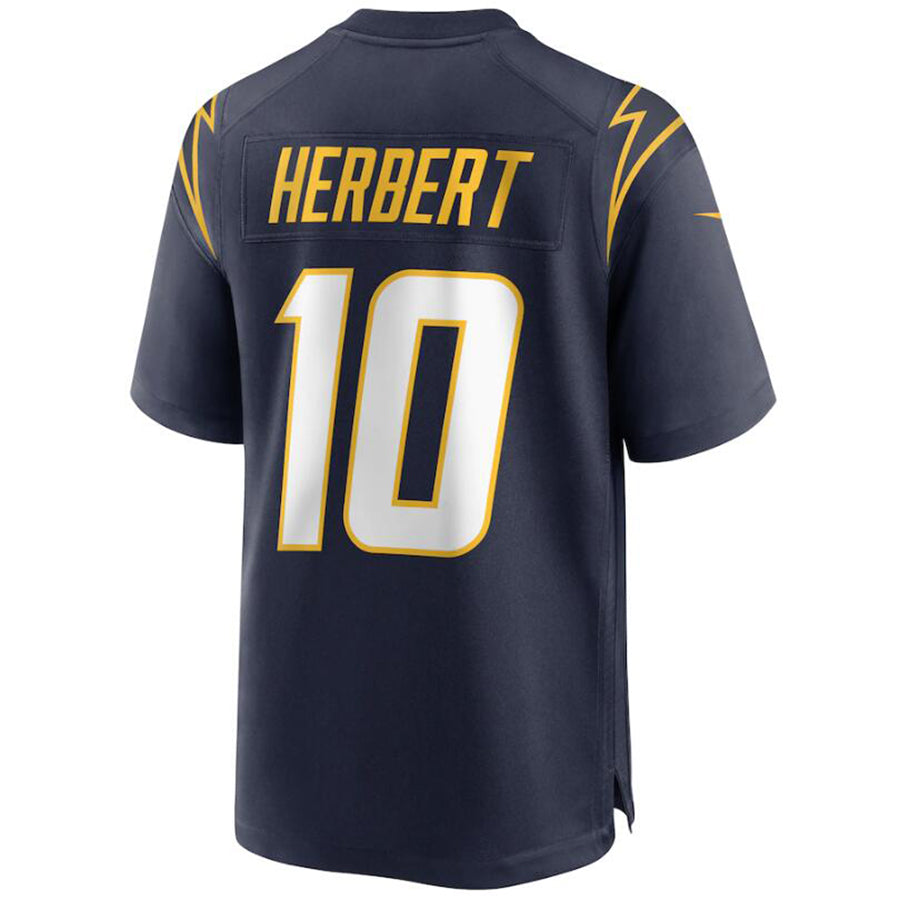 #10 Justin Herbert Player LA.Chargers Navy Game Football Jerseys football jersey product view 1