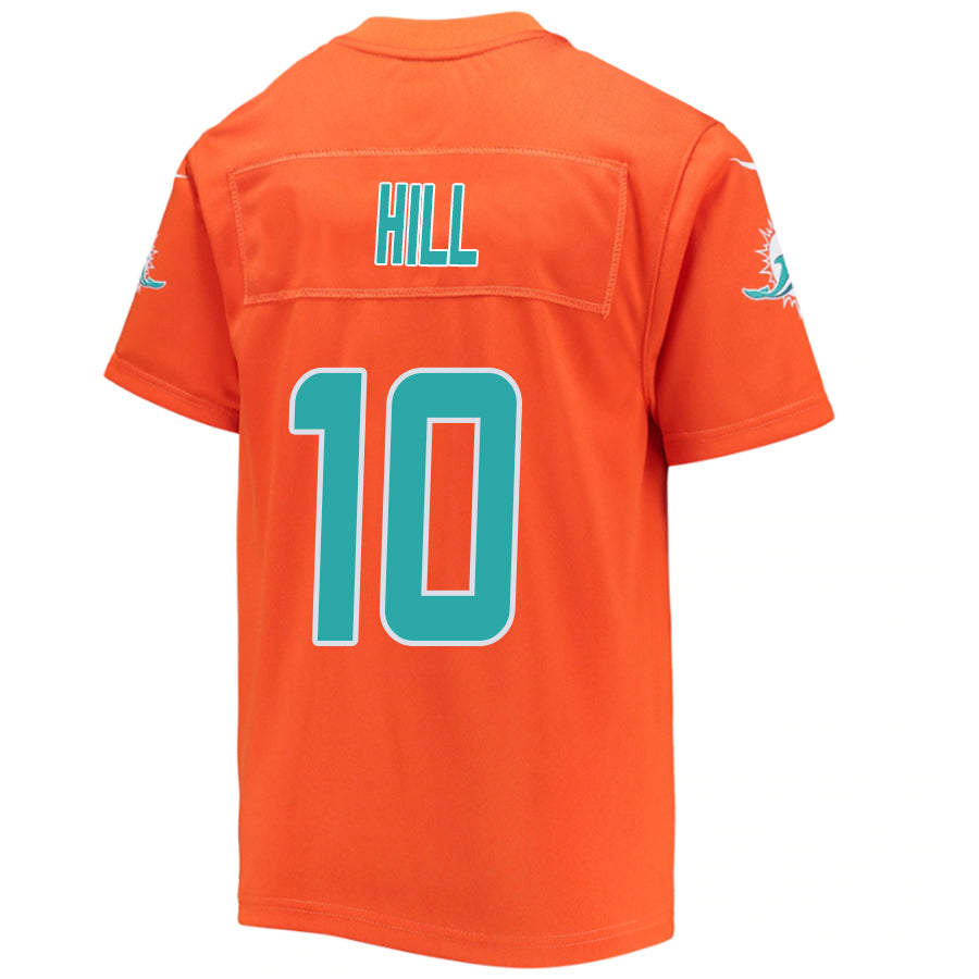 #10 Tyreek Hill Player M.Dolphins Orange Stitched Game Football Jerseys football jersey product view 1