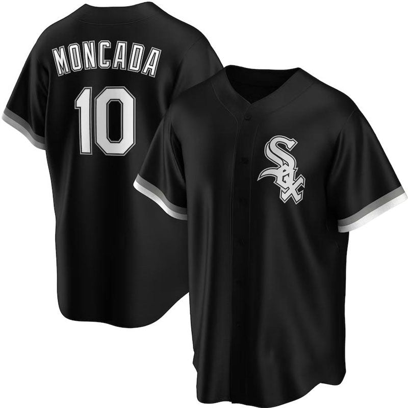 Chicago White Sox #10 Yoan Moncada Black Alternate Cooperstown Collection Replica Player Jersey Baseball Jerseys baseball jersey product view 1