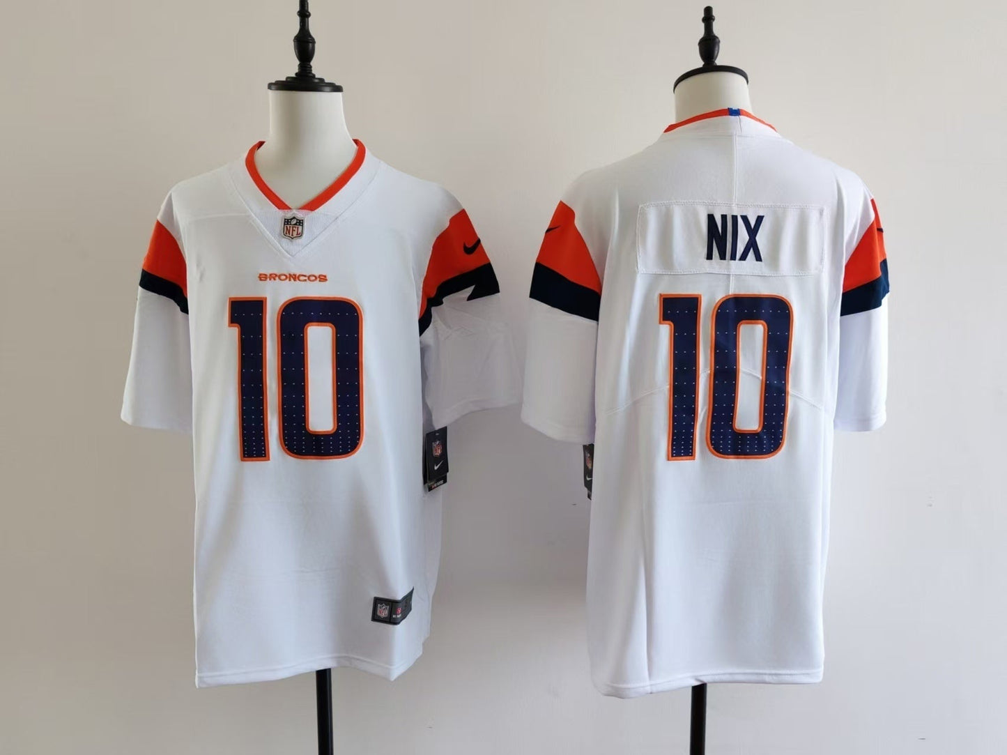 Men's Denver Broncos Bo Nix Jersey-White football jersey product view 1