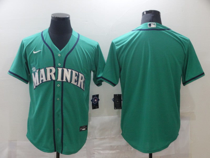 Men's Seattle Mariners Aqua Alternate Replica Blank Jersey baseball jersey product view 1