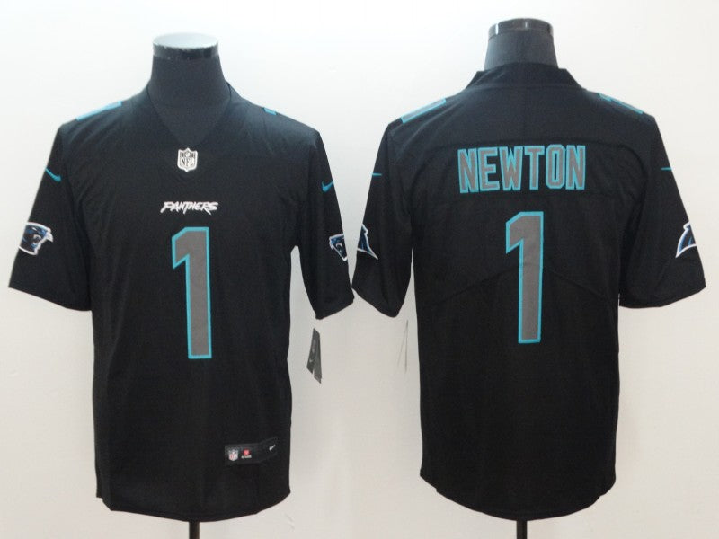 Men's Carolina Panthers Cam Newton #1 Black Game Player Jersey1 football jersey product view 1