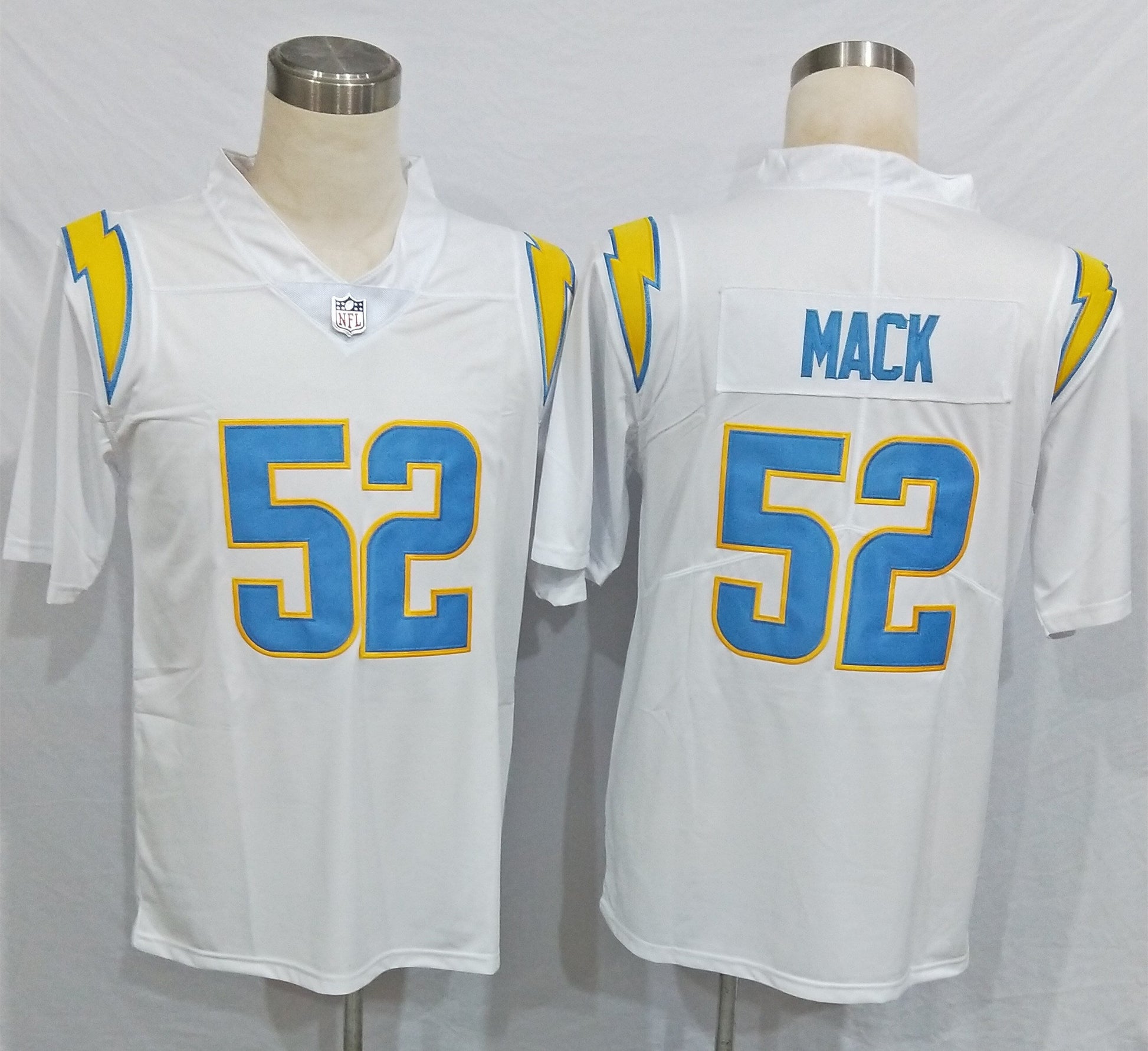 Men's Los Angeles Chargers Khalil Mack #52 White Game Jersey1 football jersey product view 1
