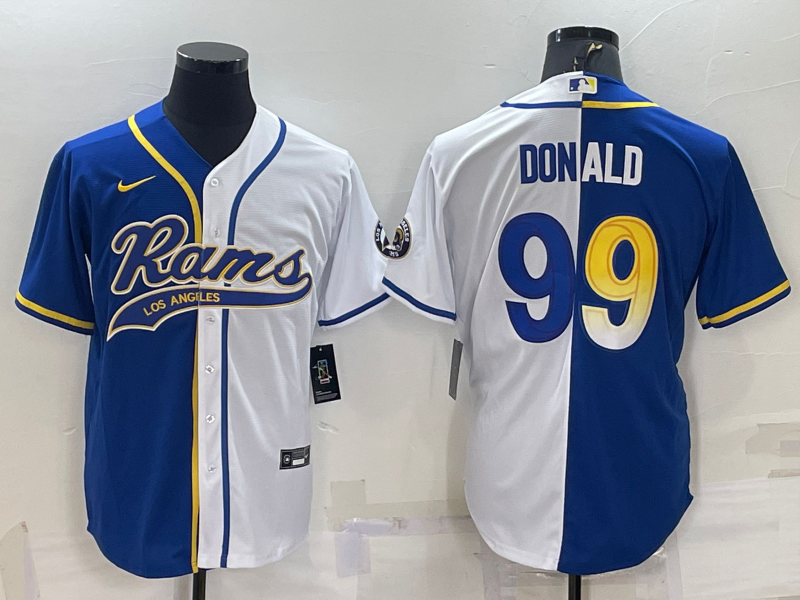 Men's Los Angeles Rams Aaron Donald #99 Blue/White Game Jersey1 Joint Edition football jersey product view 1