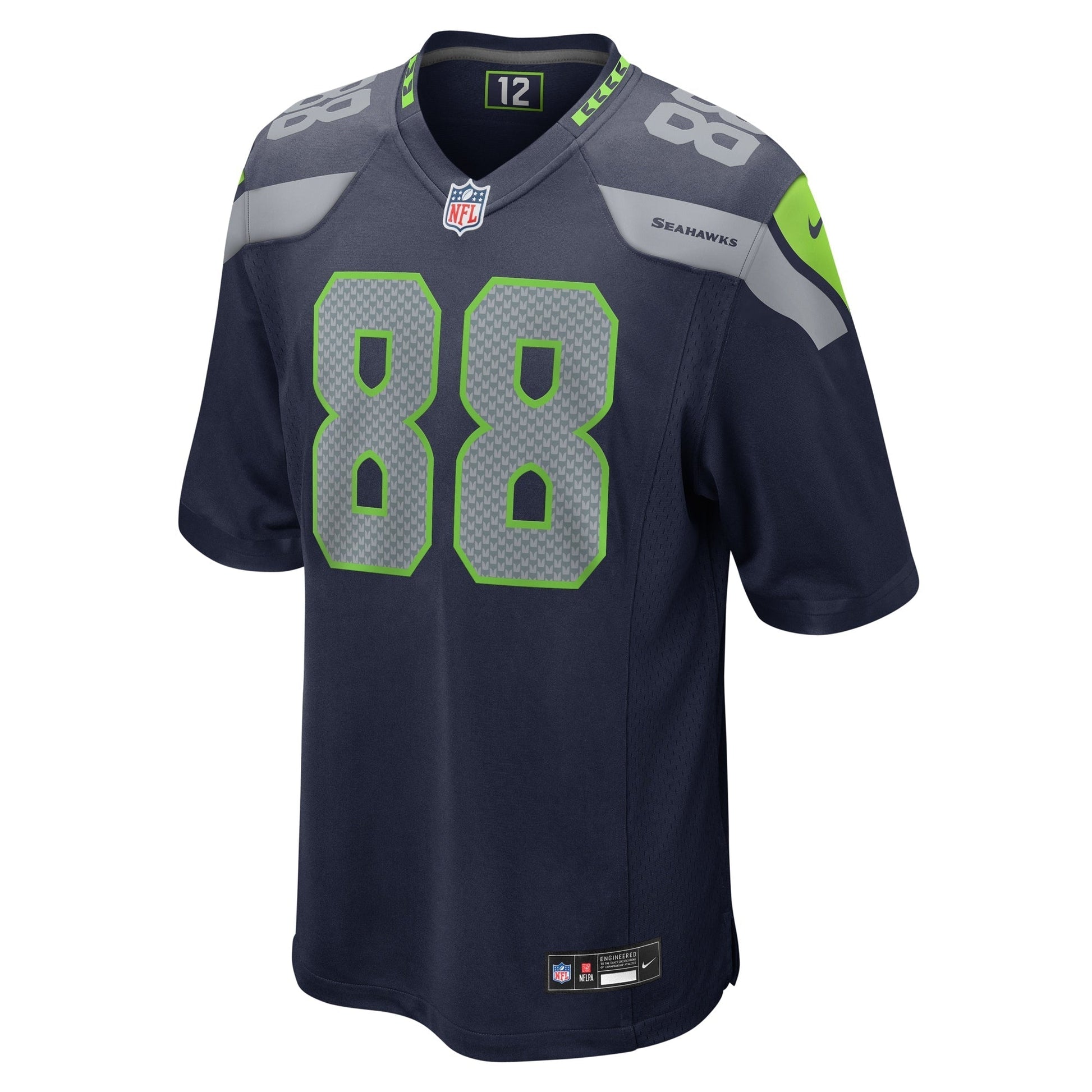 A.J. Barner Seattle Seahawks Nike Game Jersey - College Navy football jersey product view 2