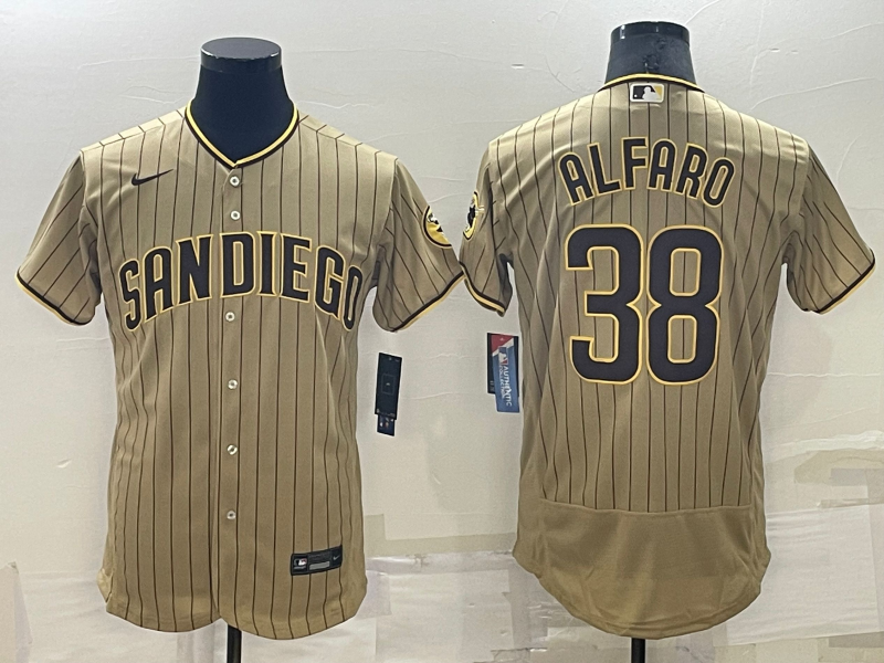 Men's San Diego Padres Jorge Alfaro #38 Khaki Stitched Jersey baseball jersey product view 1