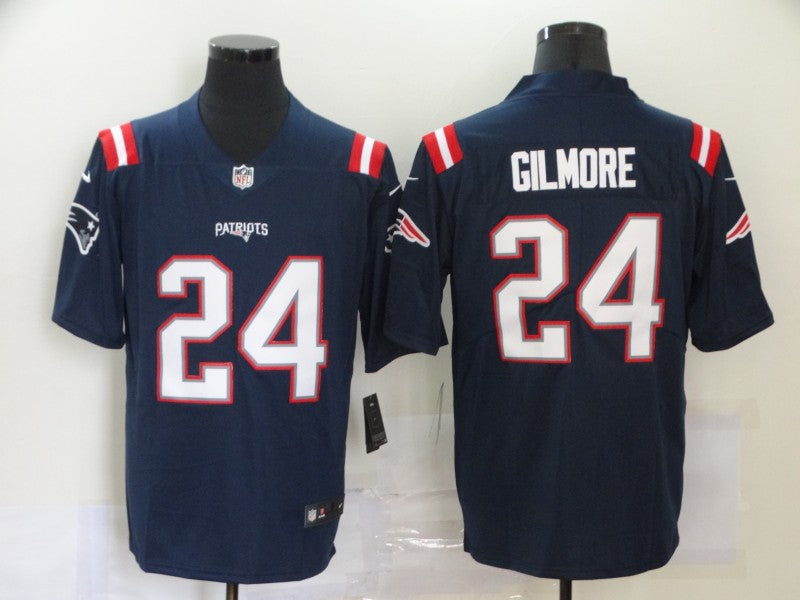 Men's New England Patriots Stephon Gilmore #24 Navy Game Jersey1 football jersey product view 1