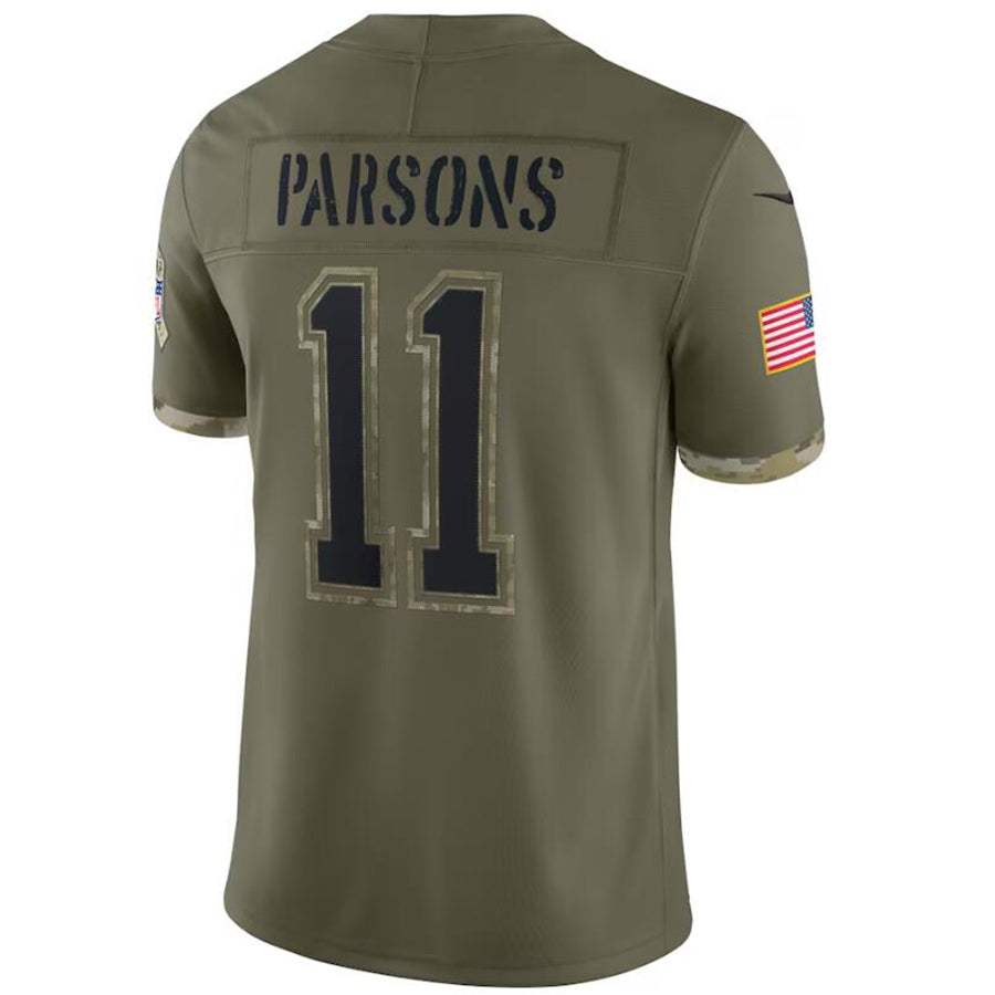 D.Cowboys #11 Micah Parsons Olive Salute To Service Player Football Jerseys football jersey product view 1