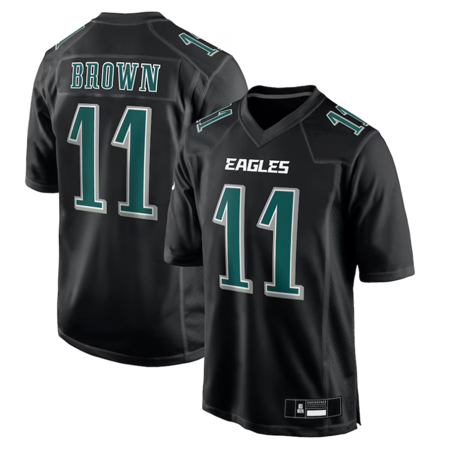 #11 A.J. Brown Player P.Eagles Carbon Black Fashion Game Football Jerseys football jersey product view 2