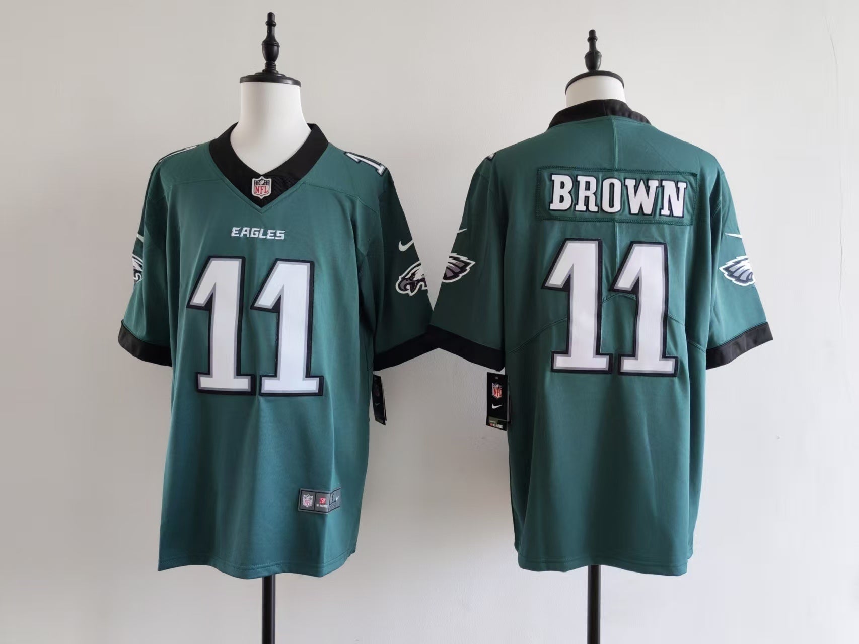 Men's Philadelphia Eagles A.J. Brown Nike Jersey-Midnight Green football jersey product view 1