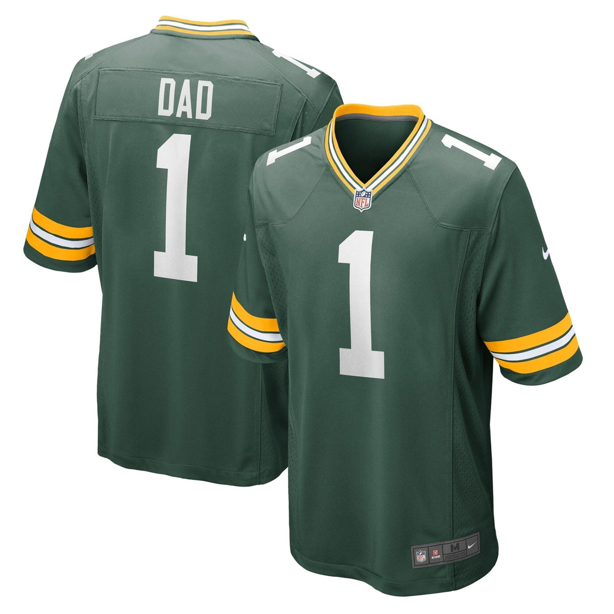 Number 1 Dad Green Bay Packers Nike Game Jersey - Green football jersey product view 1