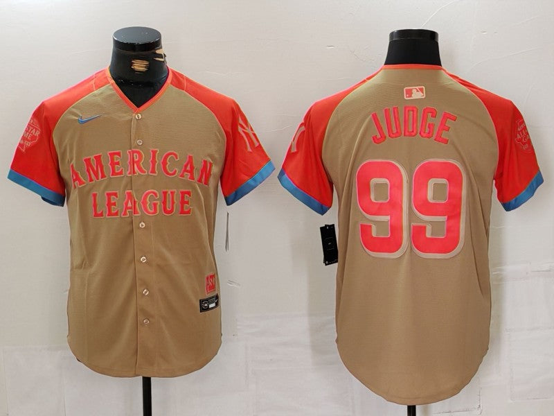 Men's American League Aaron Judge #99 Cream 2024 MLB All-Star Game Limited Player Jersey1 baseball jersey product view 1