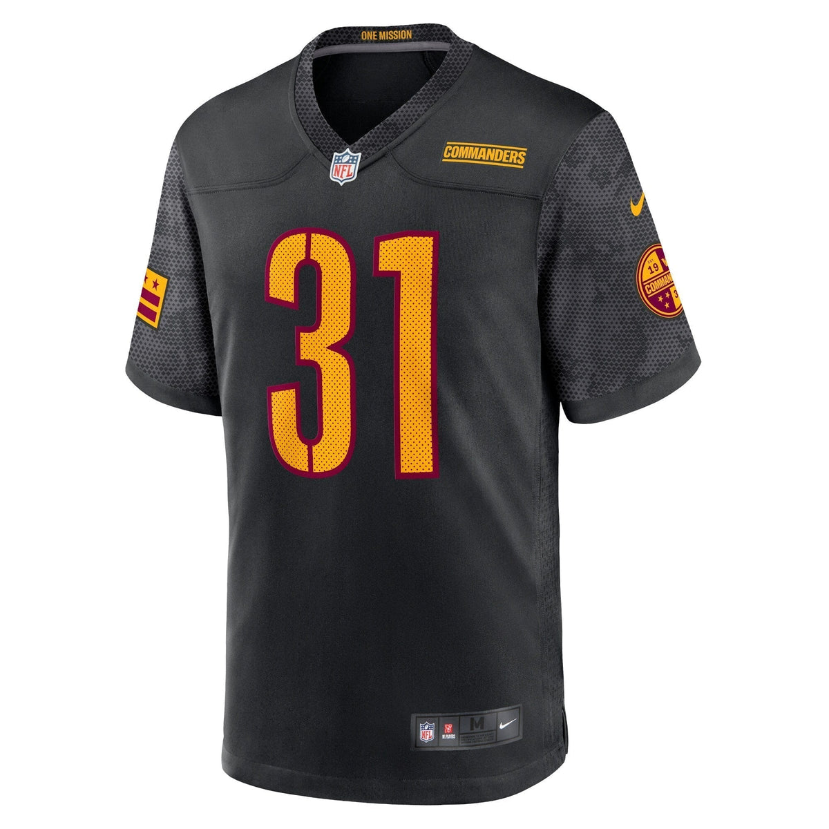 Kamren Curl Washington Commanders Nike Alternate Game Jersey - Black football jersey product view 2