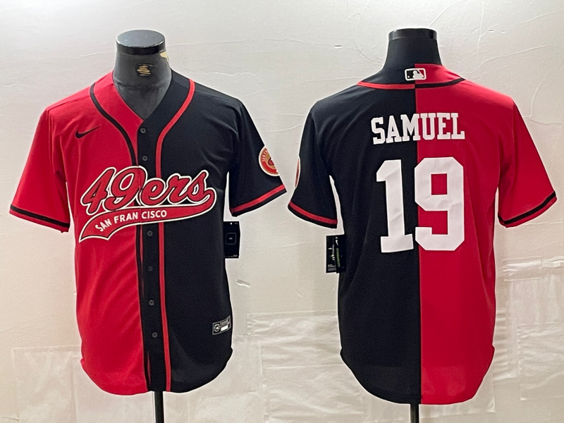 Men's San Francisco 49ers Deebo Samuel #19 Red/Black Game Player Jersey1 Joint Edition football jersey product view 1