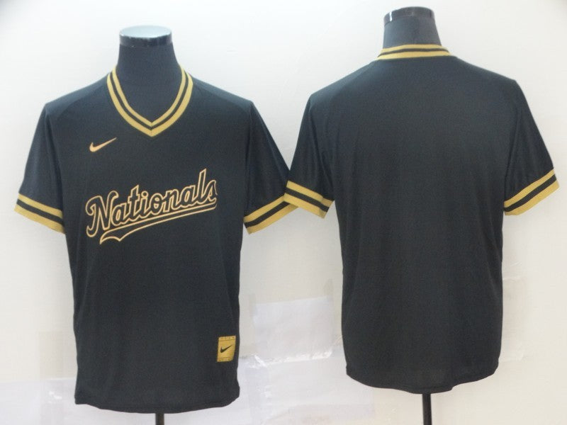 Men's Washington Nationals Black Alternate Authentic Blank Jersey1 baseball jersey product view 1