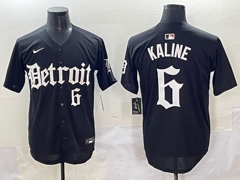 Men's Detroit Tigers Al Kaline #6 Black Limited Player Jersey baseball jersey product view 1