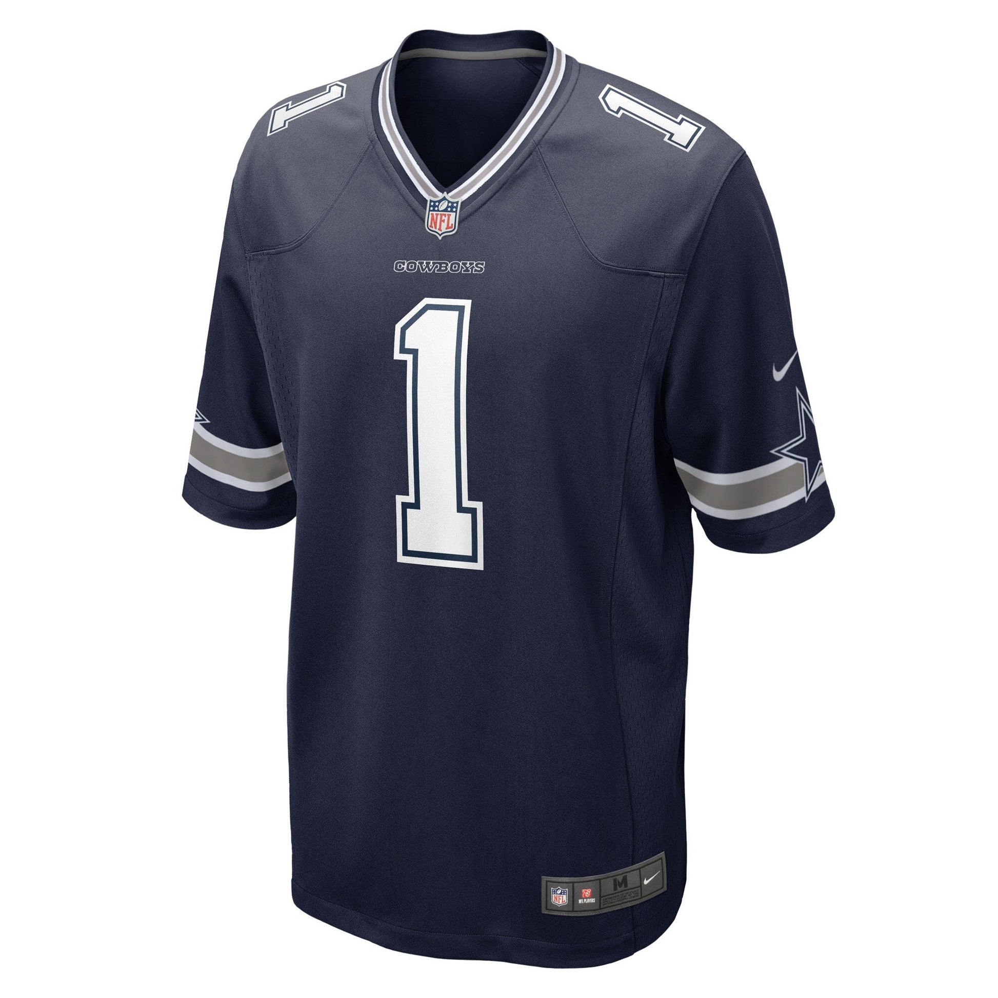 Number 1 Groom Dallas Cowboys Nike Game Jersey - Navy football jersey product view 2