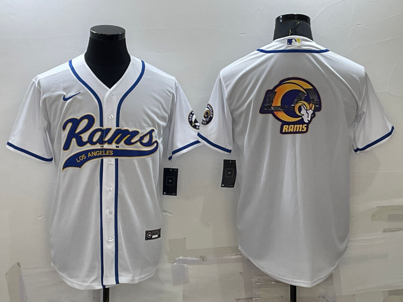 Men's Los Angeles Rams White Game Jersey1 football jersey product view 1