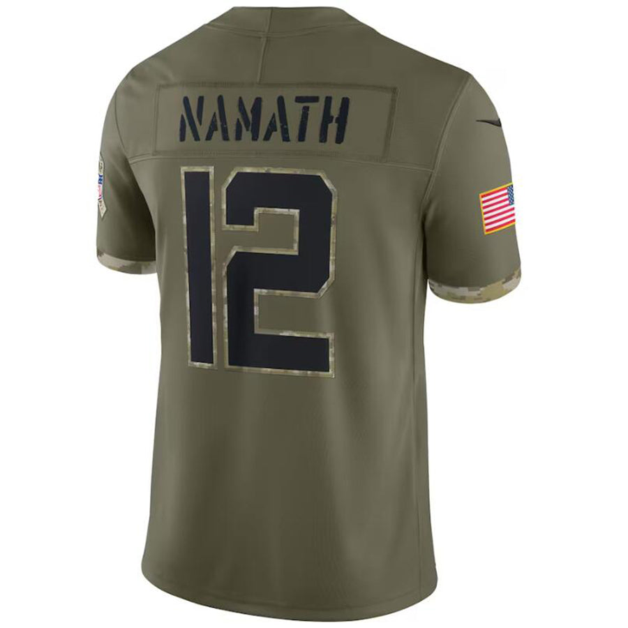 #12 Joe Namath Player NY.Jets Olive Salute To Service Game Football Jerseys football jersey product view 1
