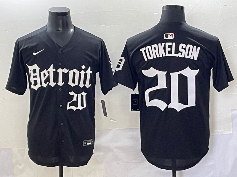 Men's Detroit Tigers Spencer Torkelson #20 Black Player Jersey baseball jersey product view 1