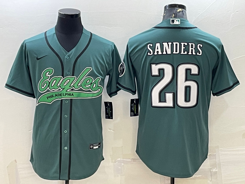 Men's Philadelphia Eagles Miles Sanders #26 Midnight Green Game Jersey1 Joint Edition football jersey product view 1