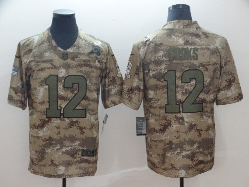 Men's Los Angeles Rams Brandin Cooks #12 Camouflage Game Jersey1 football jersey product view 1