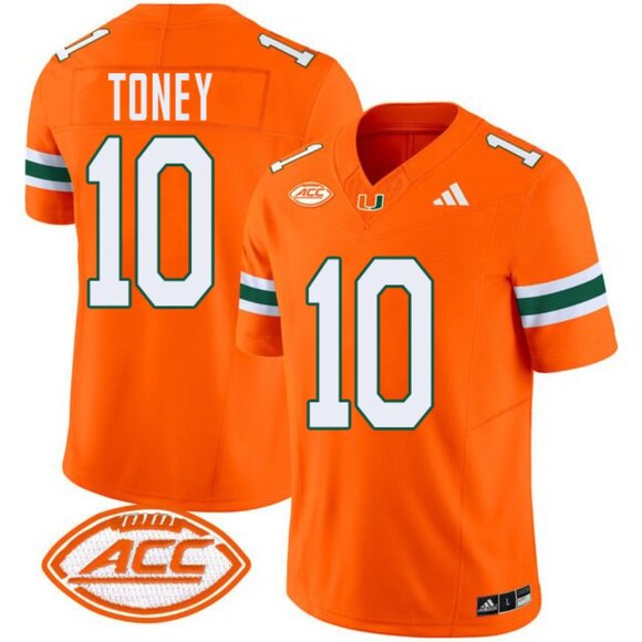 Malachi Toney Miami Hurricanes Jersey - Orange hockey jersey product view 1