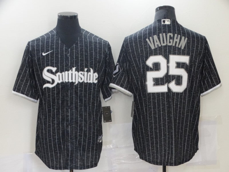 Men's Chicago White Sox Jim Abbott #25 Black Replica Baseball Jersey1 baseball jersey product view 1