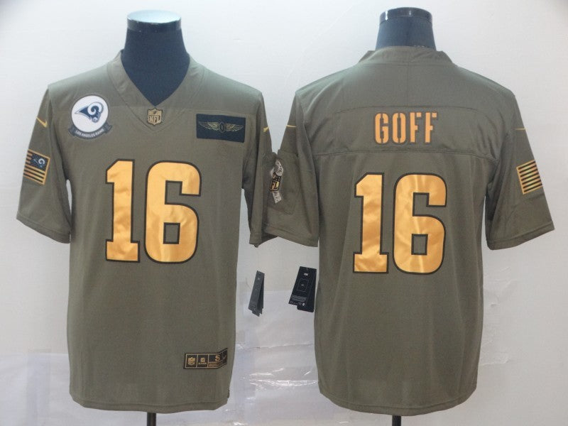 Men's Los Angeles Rams Jared Goff #16 Brown Game Player Jersey1 football jersey product view 1