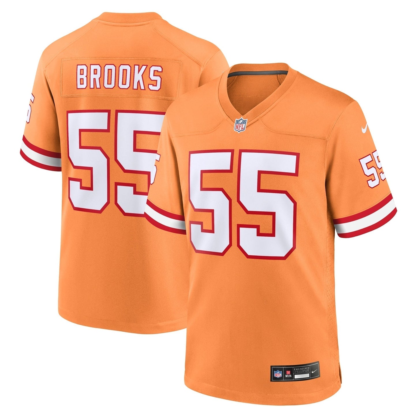 Derrick Brooks Tampa Bay Buccaneers Nike Throwback Game Jersey - Orange football jersey product view 1