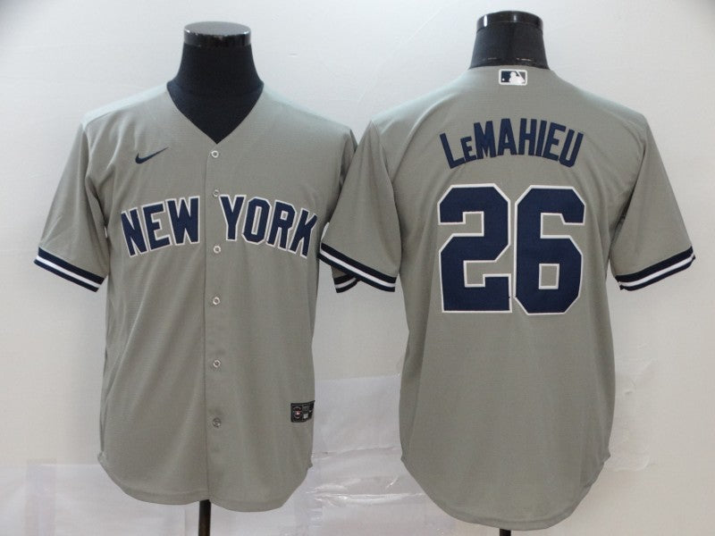 Men's New York Yankees DJ LeMahieu #26 Gray Replica Baseball Jersey1 baseball jersey product view 1