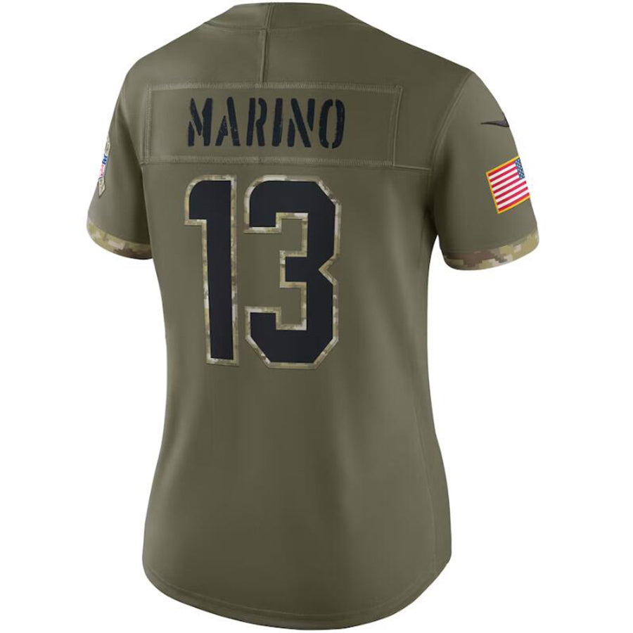 #13 Dan Marino Player M.Dolphins Olive Salute To Service Retired Limited Football Jerseys football jersey product view 1