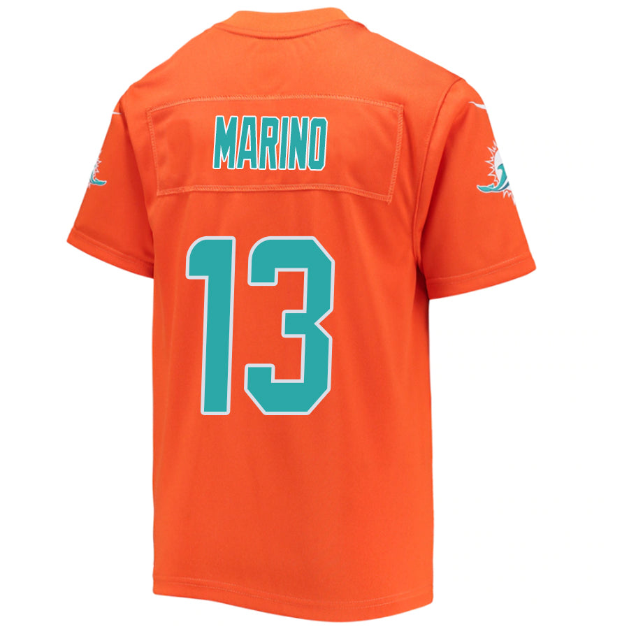 #13 Dan Marino Player M.Dolphins Orange Game Football Jerseys football jersey product view 1