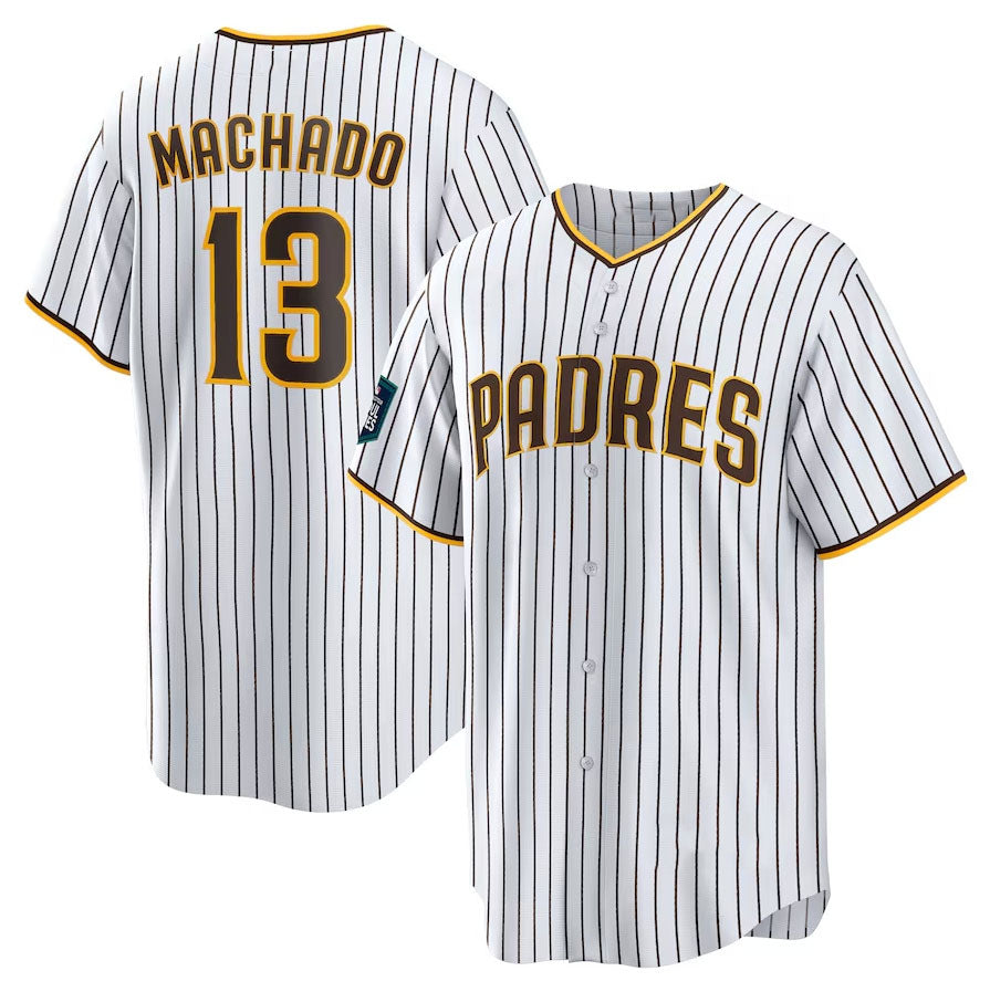 San Diego Padres #13 Manny Machado 2024 World Tour Seoul Series Home Replica Player Jersey - White Baseball Jerseys baseball jersey product view 1
