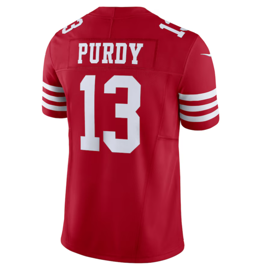 #13 Brock Purdy Player SF.49ers Scarlet Vapor F.U.S.E. Limited Football Jerseys football jersey product view 1