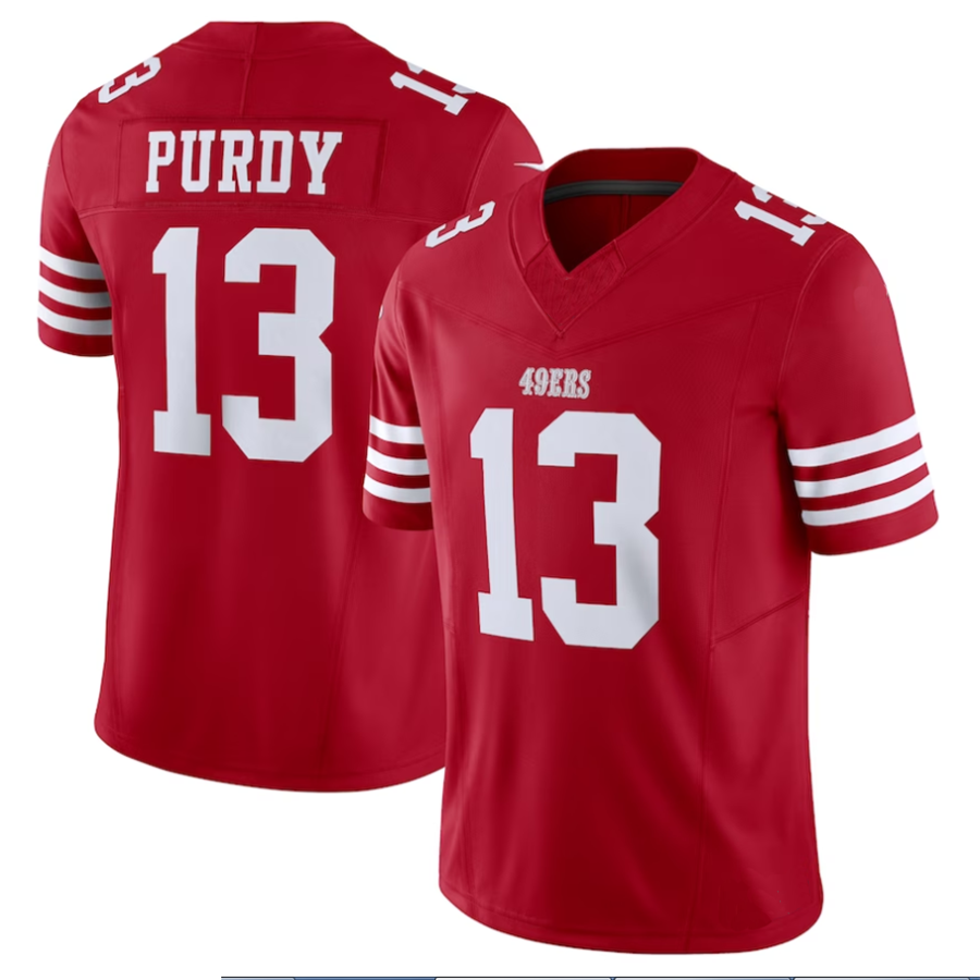 #13 Brock Purdy Player SF.49ers Scarlet Vapor F.U.S.E. Limited Football Jerseys football jersey product view 2