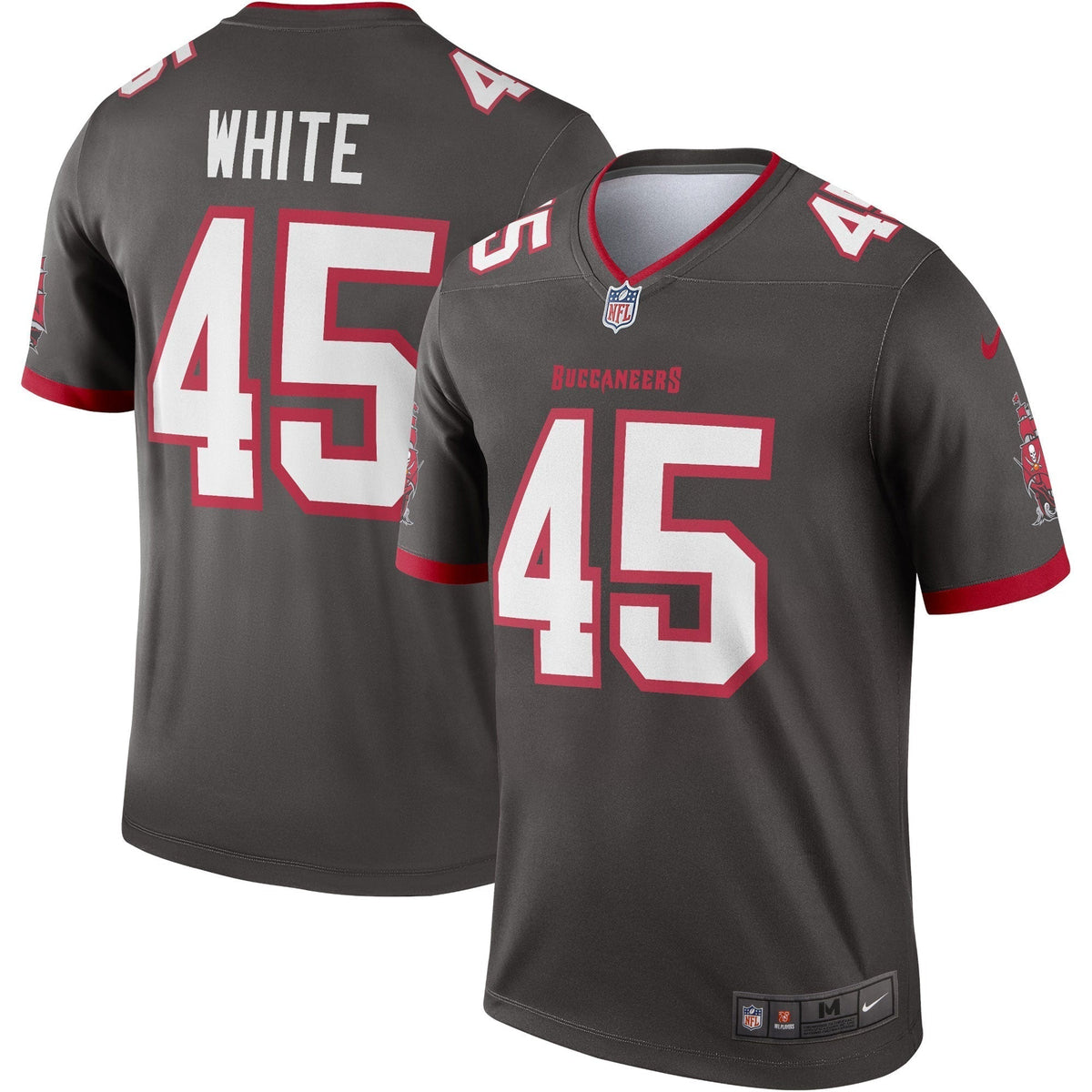 Devin White Tampa Bay Buccaneers Nike Alternate Legend Jersey - Pewter football jersey product view 1