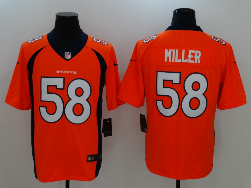 Men's Denver Broncos Von Miller #58 Orange Game Jersey1 football jersey product view 1