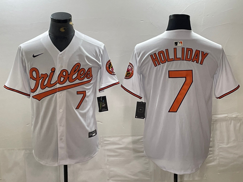 Men's Baltimore Orioles Jackson Holliday #7 White Home Limited Player Jersey1 baseball jersey product view 1