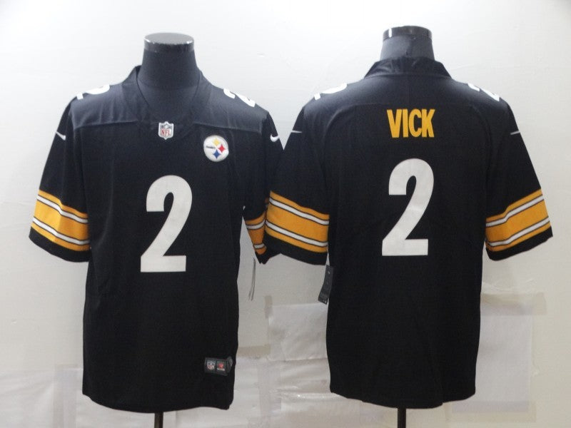 Men's Pittsburgh Steelers Michael Vick #2 Black Game Jersey1 football jersey product view 1